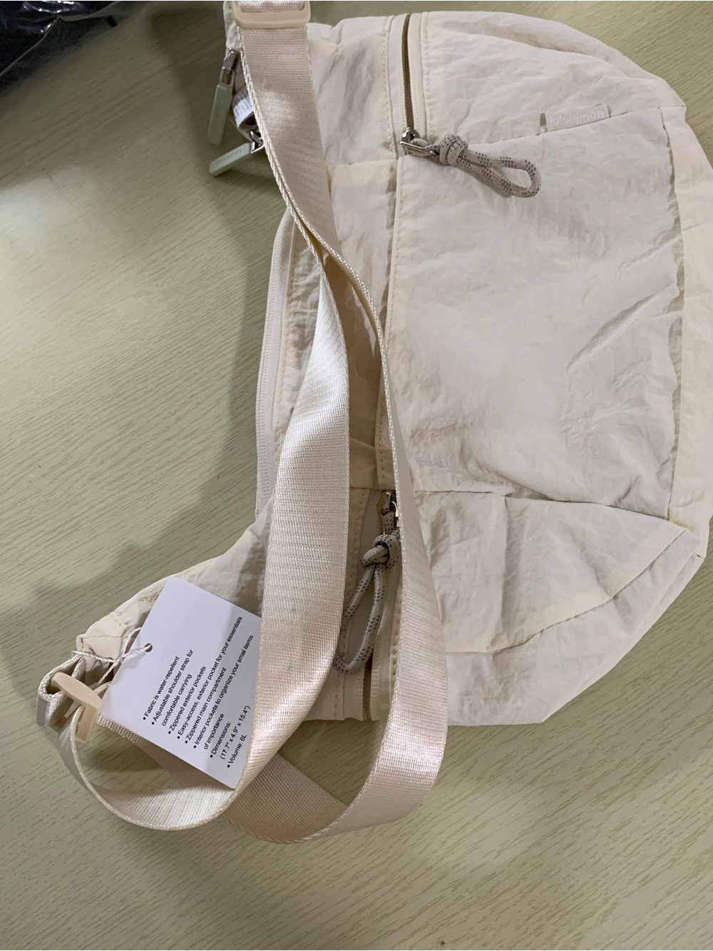 Cream Crossbody Sling Bag - Lightweight Everyday Carry